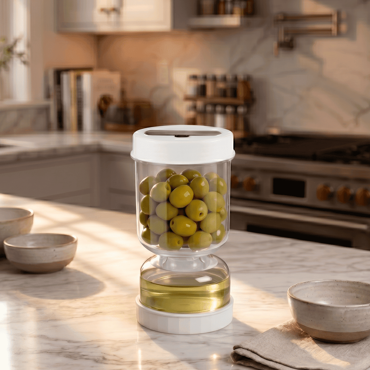Tarro Escurridor de Aceitunas y Encurtidos