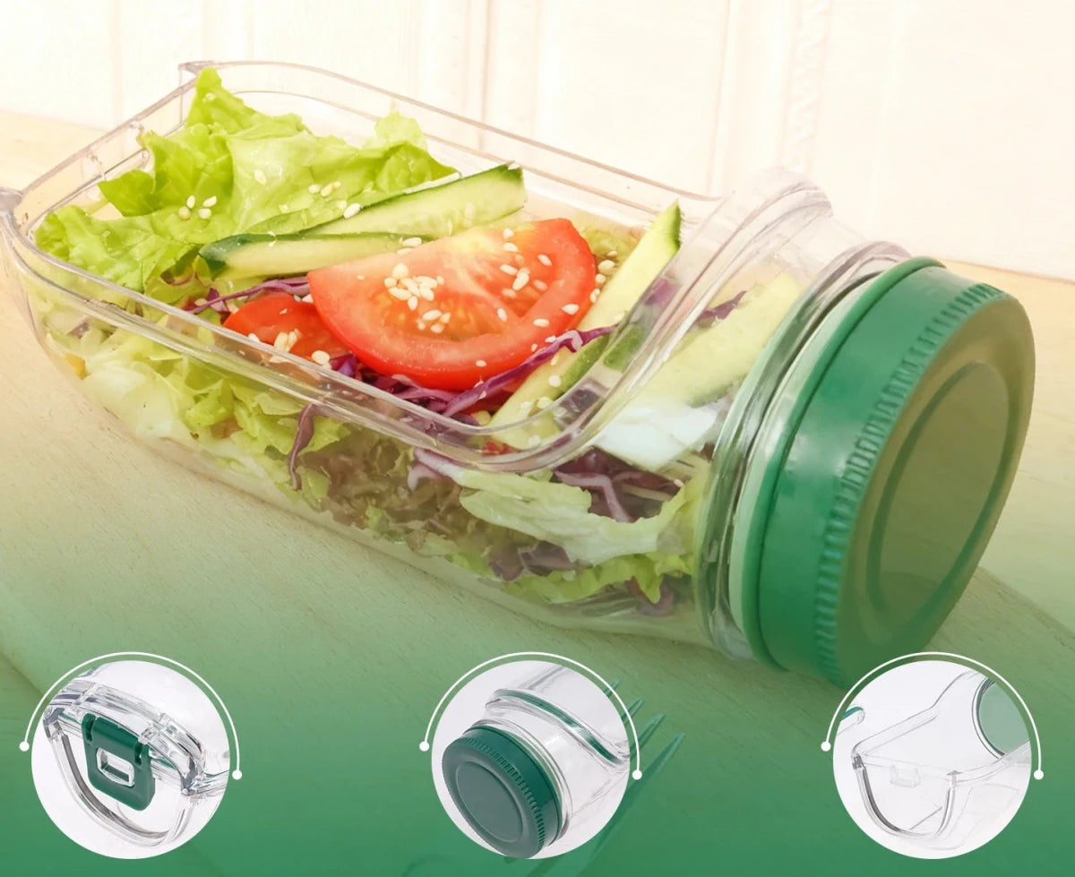 Tarro para Ensalada con Compartimento para Aliño - Gustó